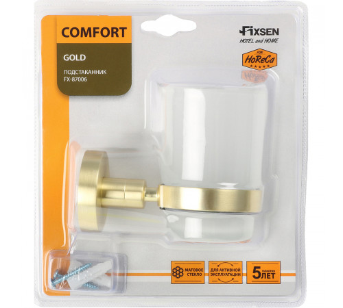 Стакан для зубных щеток Fixsen Comfort Gold FX-87006 Золото матовое