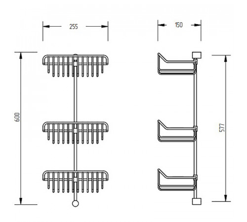 Полка корзина Migliore Complementi 22041 Хром