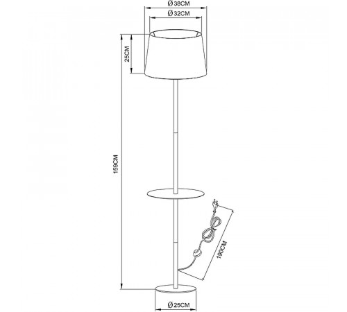 Торшер Artelamp Connor A2102PN-1WH Белый