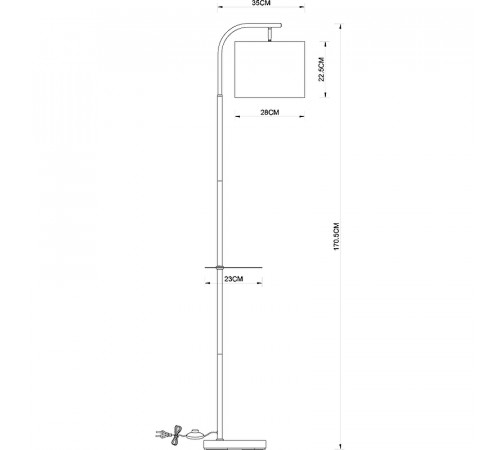 Торшер Artelamp Connor A4053PN-1BK Белый Черный