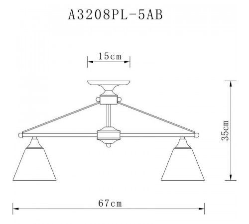 Люстра Artelamp Copter A3208PL-5AB Белая Античная бронза