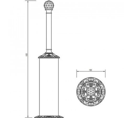 Ершик для унитаза Migliore Cristalia 16834 Золото с кристаллом Swarovski