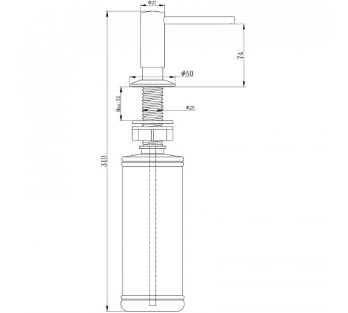 Дозатор для моющего средства Paulmark Decus D004-GR Серый