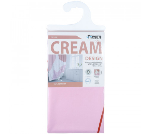 Шторка для ванны Fixsen Design Cream FX-2514 180х200 Розовый