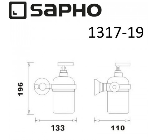 Дозатор для жидкого мыла Sapho Diamond 1317-19 Хром