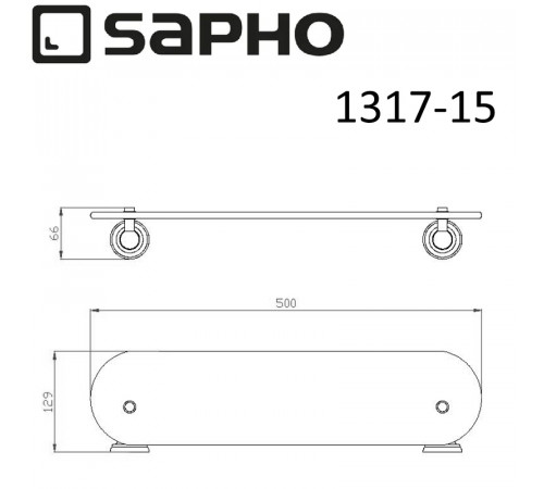 Стеклянная полка Sapho Diamond 1317-15 Хром