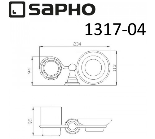 Стакан и мыльница Sapho Diamond 1317-04 Хром