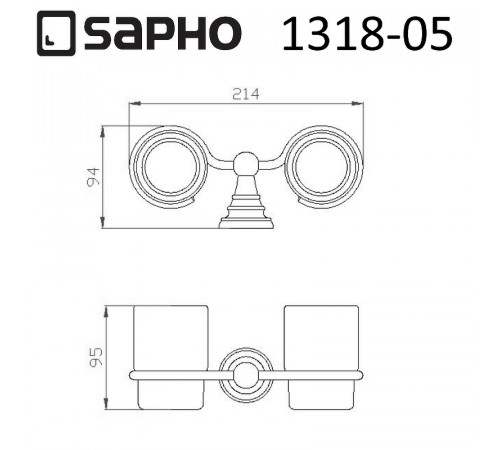 Стакан для зубных щеток Sapho Diamond 1318-05 двойной Бронза