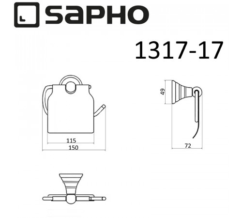 Держатель туалетной бумаги Sapho Diamond 1317-17 с крышкой Хром