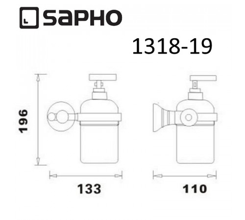 Дозатор для жидкого мыла Sapho Diamond 1318-19 Бронза