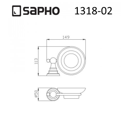 Мыльница Sapho Diamond 1318-02 Бронза