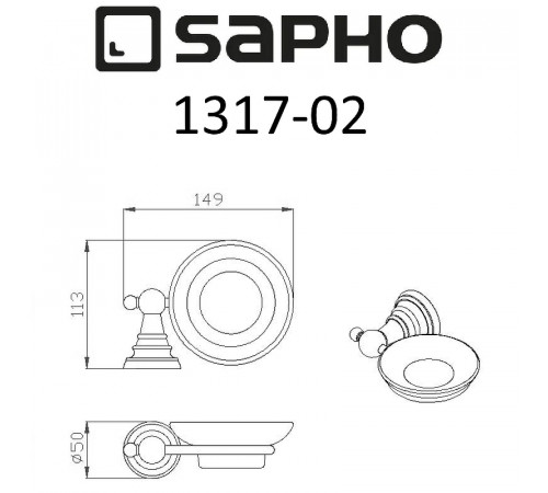 Мыльница Sapho Diamond 1317-02 Хром