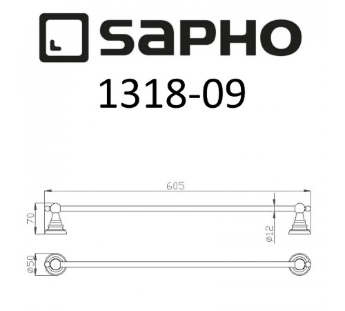 Полотенцедержатель Sapho Diamond 1318-09 Бронза