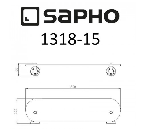 Стеклянная полка Sapho Diamond 1318-15 Бронза