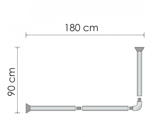 Карниз для ванны WasserKRAFT Dinkel180x90 SC-469018 Хром