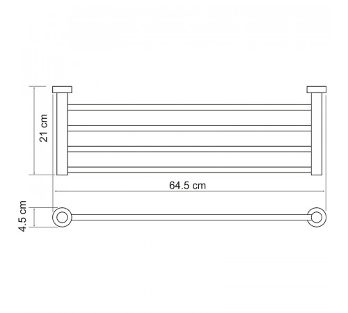 Полка для полотенец WasserKRAFT Donau K-9411 Хром