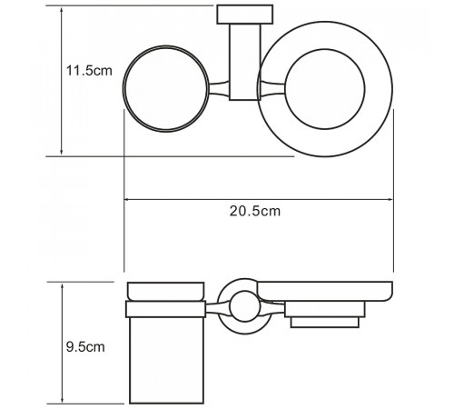 Стакан для зубных щеток с мыльницей WasserKRAFT Donau K-9426 Хром