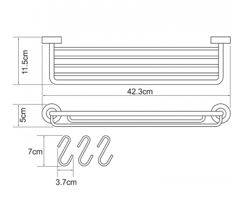 Полка корзина WasserKRAFT Donau K-9415 Хром