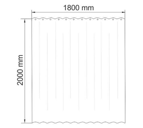 Штора для ванны WasserKRAFT Donau 180х200 SC-24101 Полосы