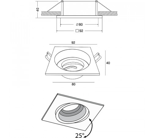 Встраиваемый светильник Maytoni Downlight Atom DL026-2-01W Белый