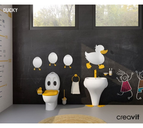 Держатель туалетной бумаги Creavit Ducky BR20213Y с крышкой Желтый