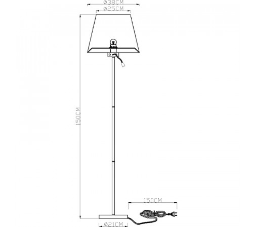 Торшер Artelamp Elba A2581PN-2AB Белый Античная бронза