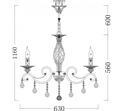 Люстра Maytoni Elegant Grace ARM247-06-G Белая Золото