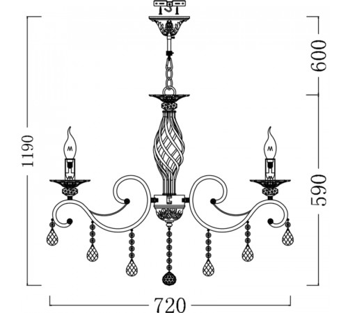 Люстра Maytoni Elegant Grace ARM247-08-G Белая Золото