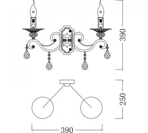 Настенный светильник Maytoni Elegant Grace ARM247-02-G Белый Золото