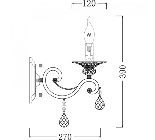 Настенный светильник Maytoni Elegant Grace ARM247-01-G Белый Золото