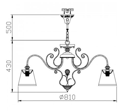 Люстра Maytoni Elegant Vintage ARM420-08-R Белая Бронза Антик