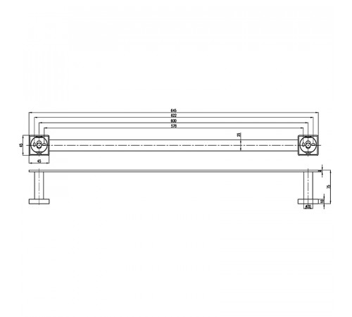 Держатель для полотенец Villeroy&Boch Elements-Striking TVA15200200061 Хром