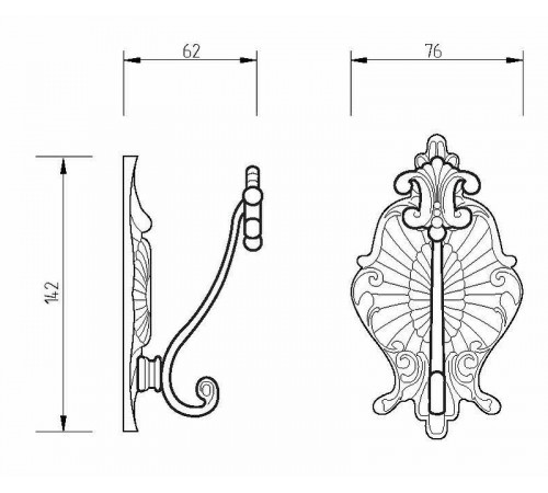 Крючок Migliore Elisabetta 17002 Бронза