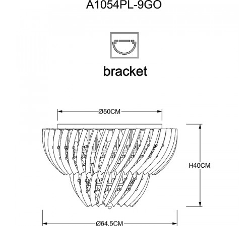 Люстра Artelamp Ella A1054PL-9GO Янтарная Золото