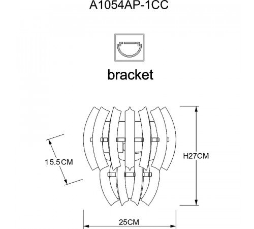 Настенный светильник Artelamp Ella A1054AP-1CC Прозрачный Хром