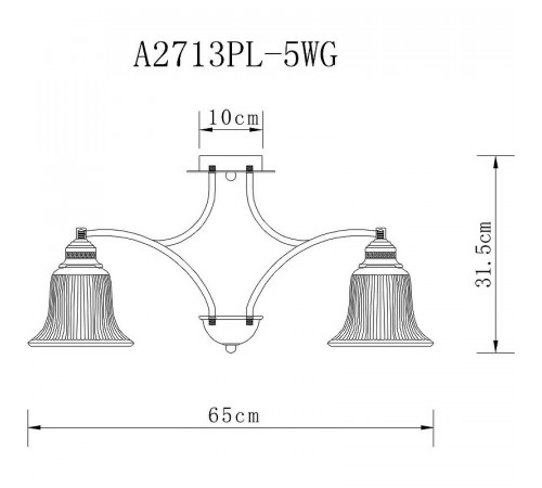 Люстра Artelamp Emma A2713PL-5WG Белая с золотом