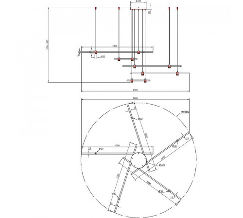 Люстра Artelamp Errai A2195SP-5BK Белая Золото Черная