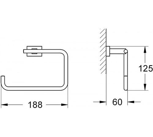 Кольцо для полотенец Grohe Essentials Cube 40510AL1 Темный графит матовый