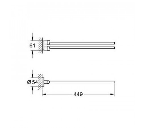 Полотенцедержатель Grohe Essentials 40371001 поворотный Хром