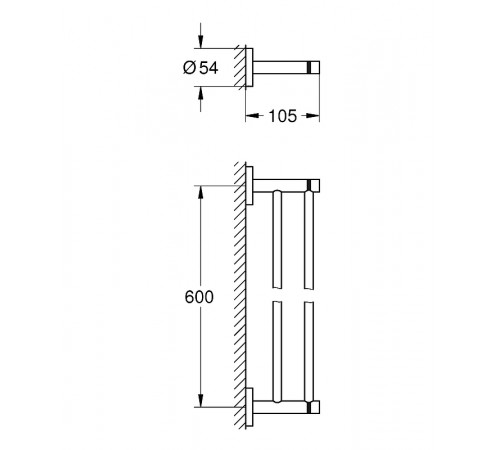 Полотенцедержатель Grohe Essentials 40802A01 двойной Темный графит глянец