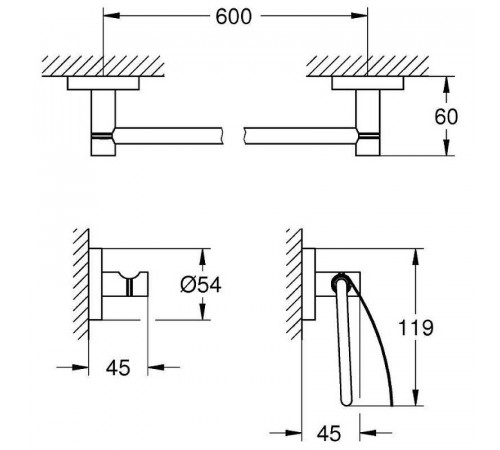 Набор аксессуаров для ванной Grohe Essentials 40775001 Хром