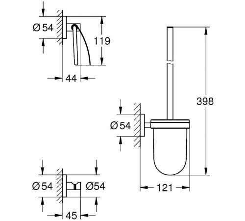 Набор аксессуаров для ванной Grohe Essentials 40407001 Хром