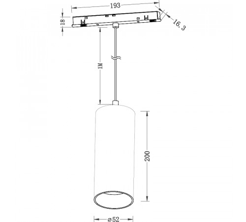 Трековый подвесной светильник Maytoni Magnetic track system Focus LED TR041-2-12W3K-B Черный