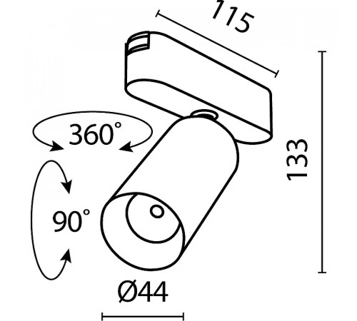 Трековый светильник Maytoni Magnetic track system Exility Focus LED TR103-1-12W4K-M-B Черный