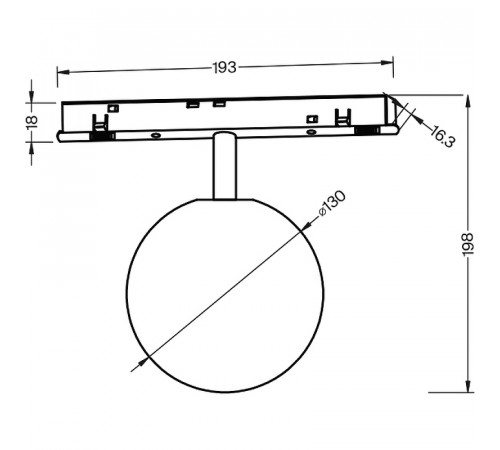 Трековый светильник Maytoni Magnetic track system Luna TR038-2-5W3K Черный