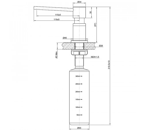 Дозатор для моющего средства Lemark Expert LM8203BL Черный глянцевый