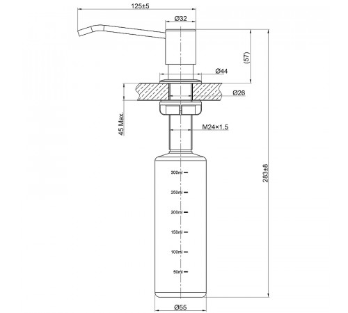 Дозатор для моющего средства Lemark Expert LM8201LGN Светлое золото