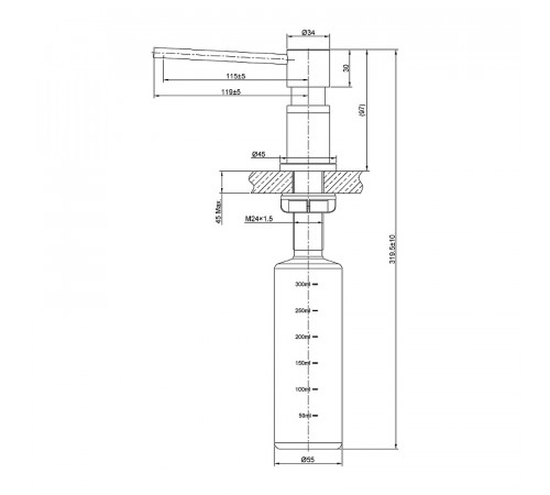 Дозатор для моющего средства Lemark Expert LM8203GMN Графит