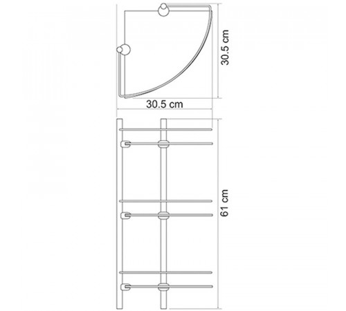Стеклянная полка WasserKRAFT Exter K-3533 угловая Светлая бронза