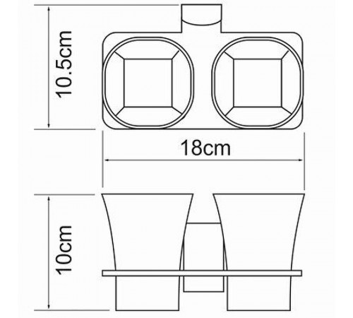 Стакан для зубных щеток WasserKRAFT Exter K-5228D двойной Светлая бронза